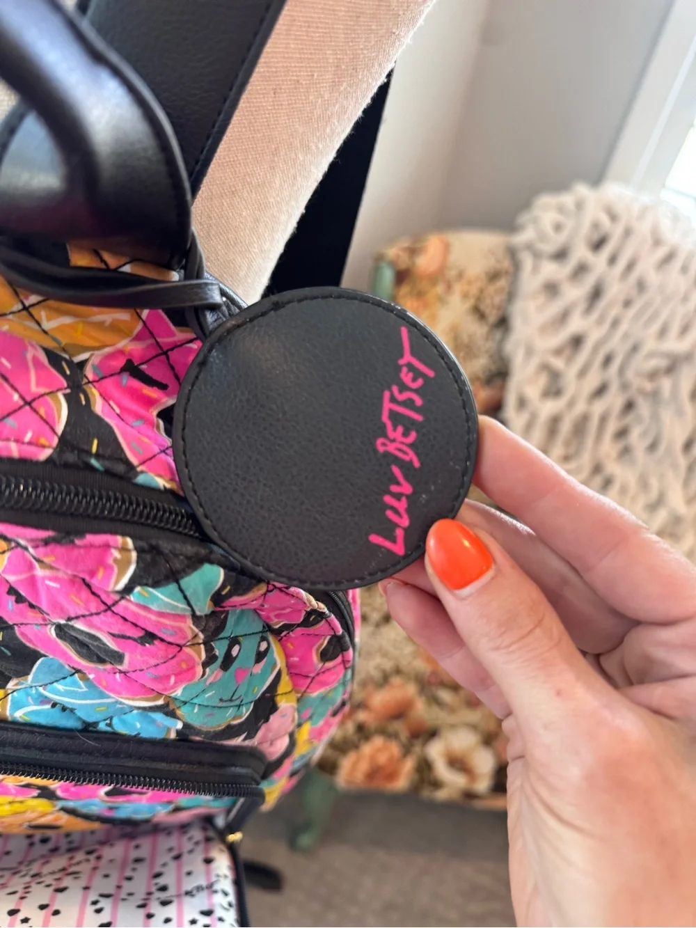 Luv Betsey Donut Cat Backpack Purse Like New